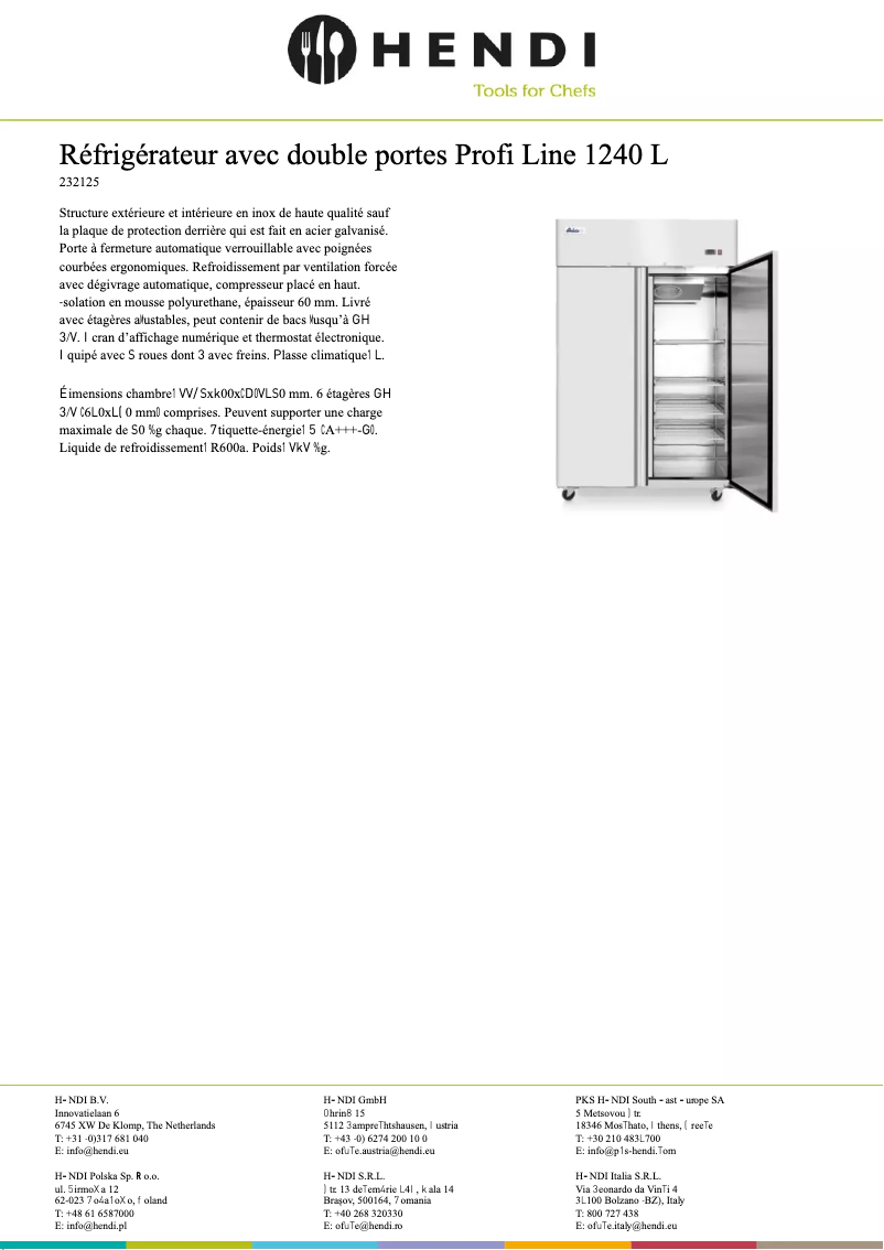 Page n°1 - Fiche technique Arktic 232125