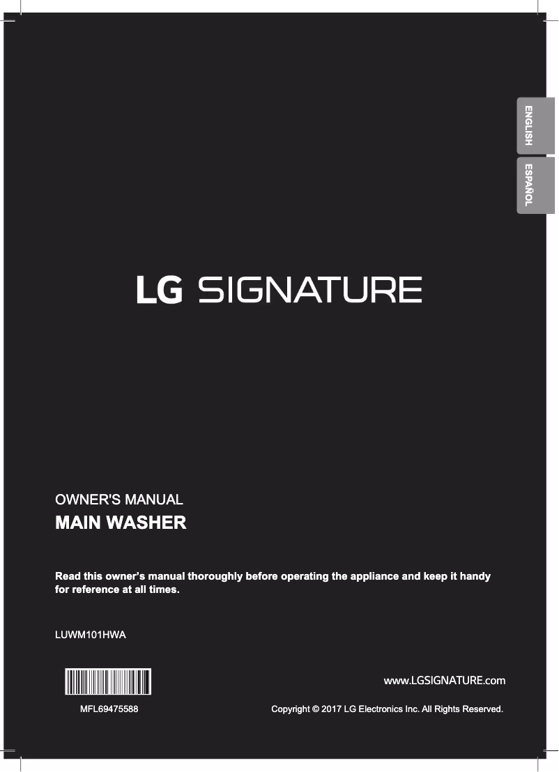 Page n°1 - Manuel utilisateur LG Signature LUWM101HWA