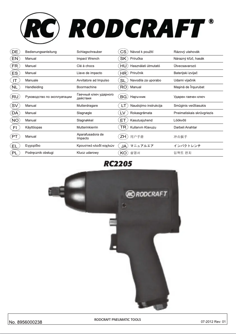 Page n°1 - Manuel utilisateur Rodcraft RC2205