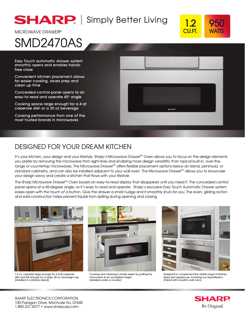 Page 1 de la notice Fiche technique Sharp SMD2470AS