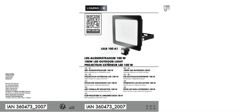 Page 1 de la notice Manuel utilisateur Livarno Lux IAN 360473