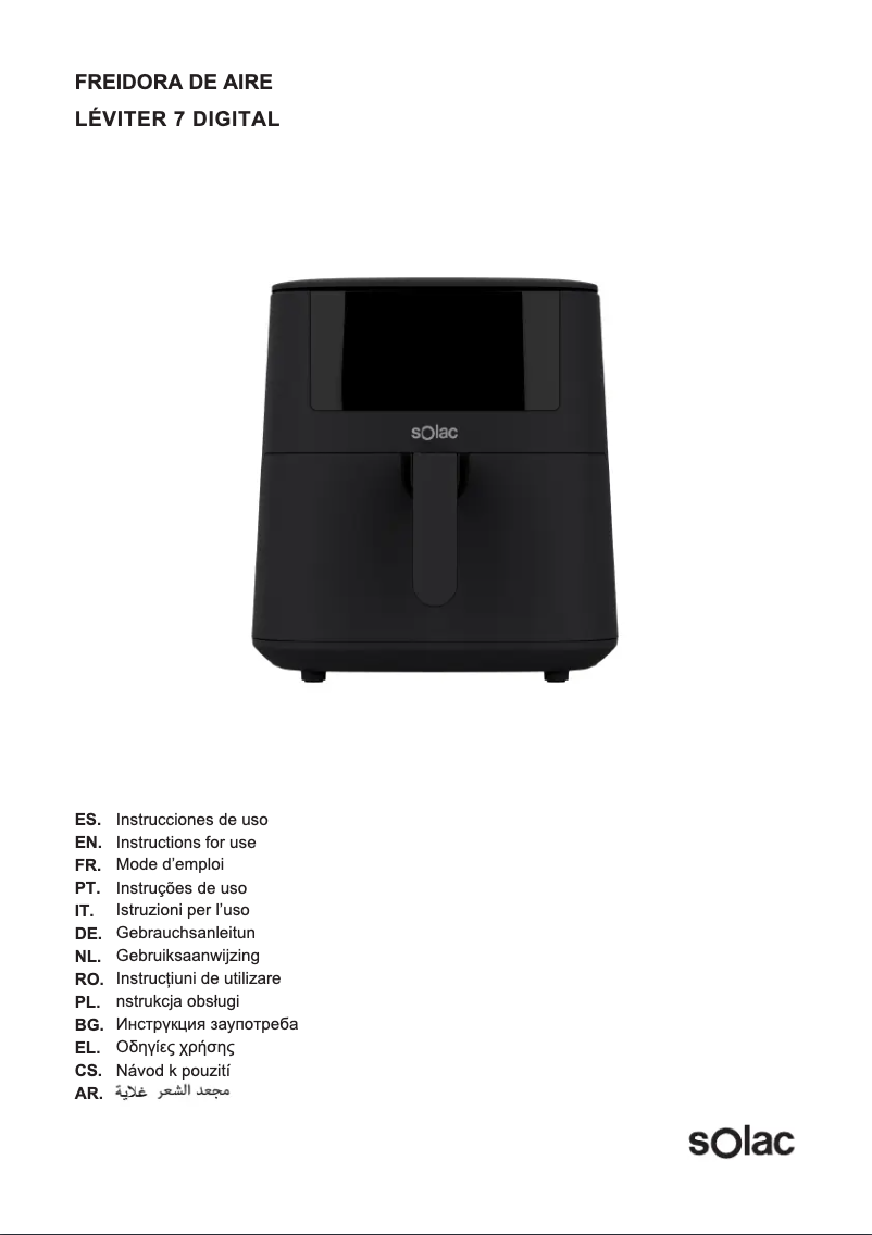 Page 1 de la notice Manuel utilisateur Solac Digital 7 FA1521