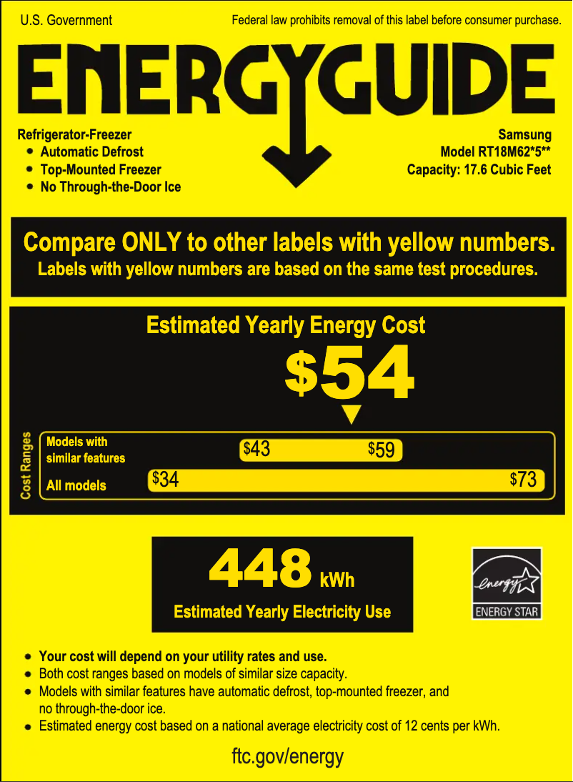Page n°1 - Label énergétique Samsung RT18M6215SG