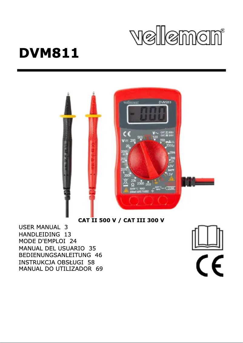 Page n°1 - Manuel utilisateur Velleman DVM811