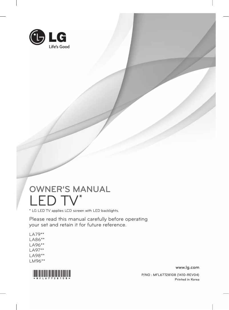 Página 1 del manual Manual de usuario LG 60LA860W