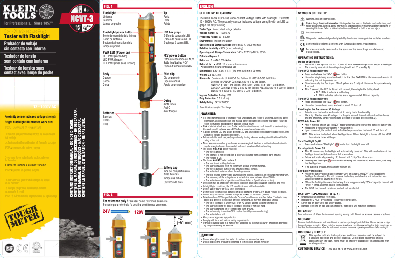 Página 1 del manual Manual de usuario Klein Tools NCVT-3