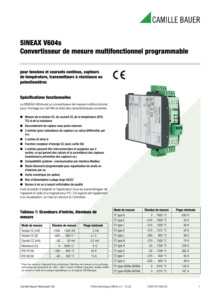 Image de la première page du manuel de l'appareil Sineax V604s