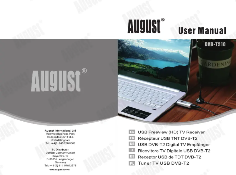 Page 1 de la notice Manuel utilisateur August DVB-T202