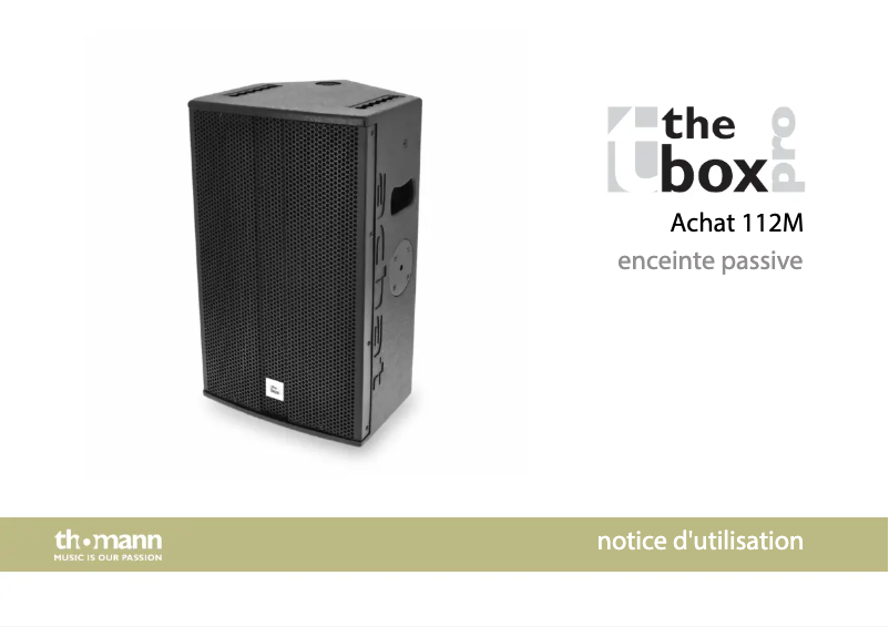 Page n°1 - Manuel utilisateur The Box Pro Achat 112M