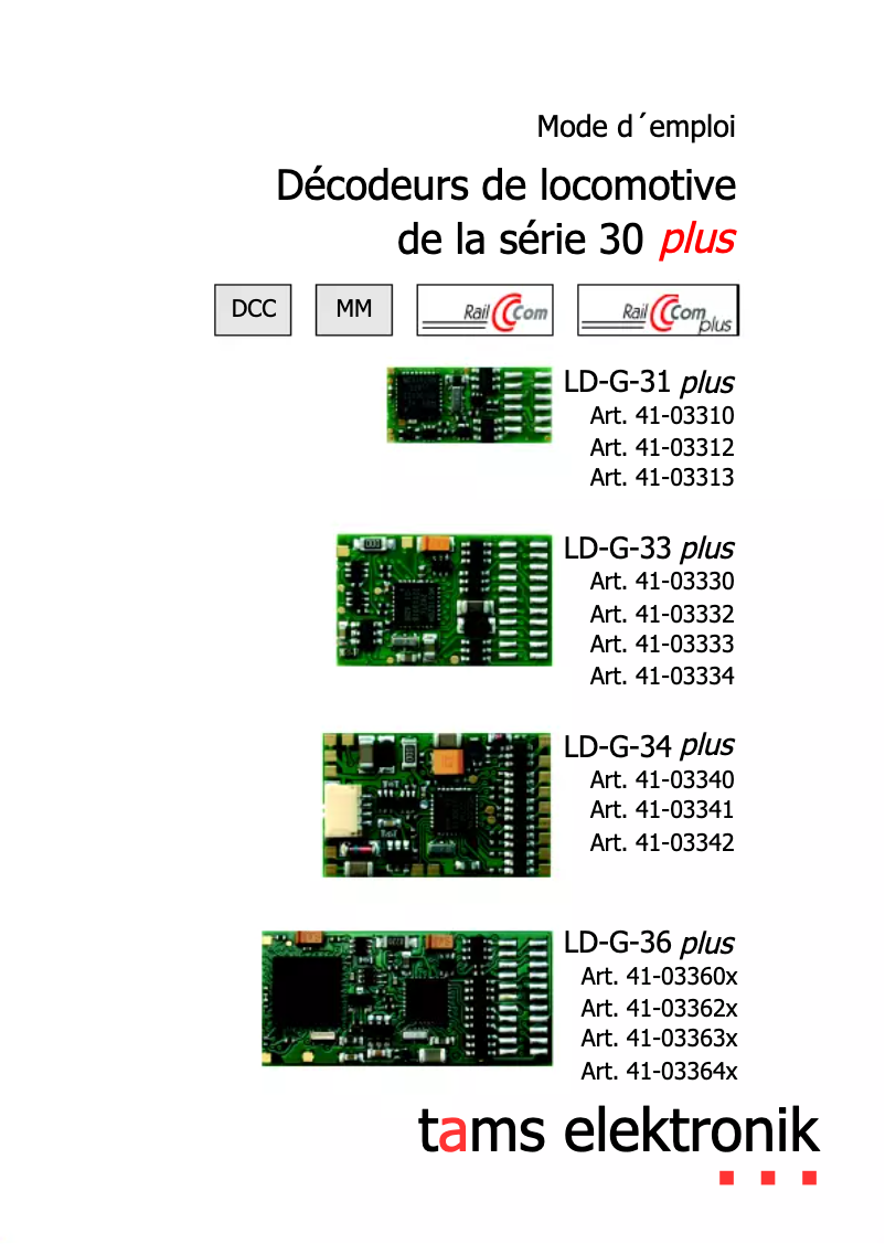 Page n°1 - Manuel utilisateur Tams Elektronik LD-G-33 plus
