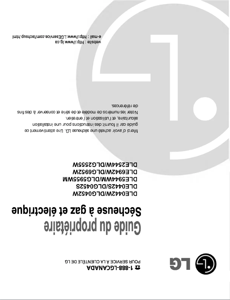 Page 1 de la notice Manuel utilisateur LG TD-V10093G