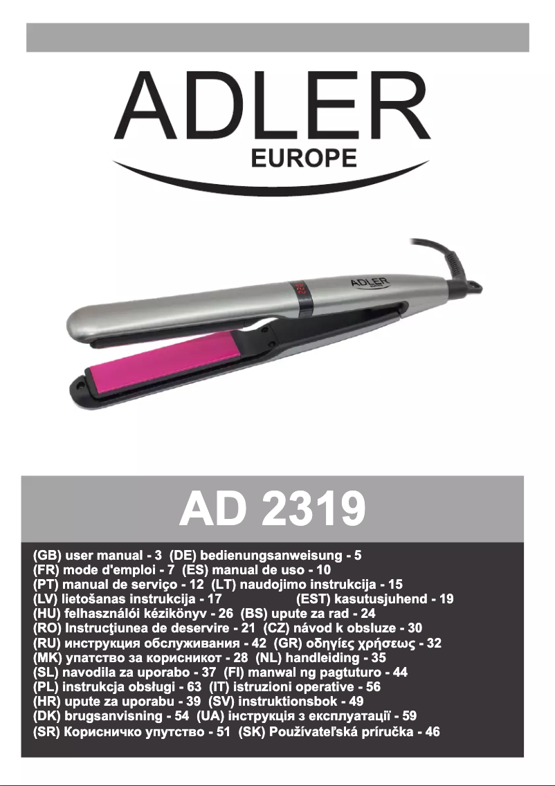 Page n°1 - Manuel utilisateur Adler AD 2319