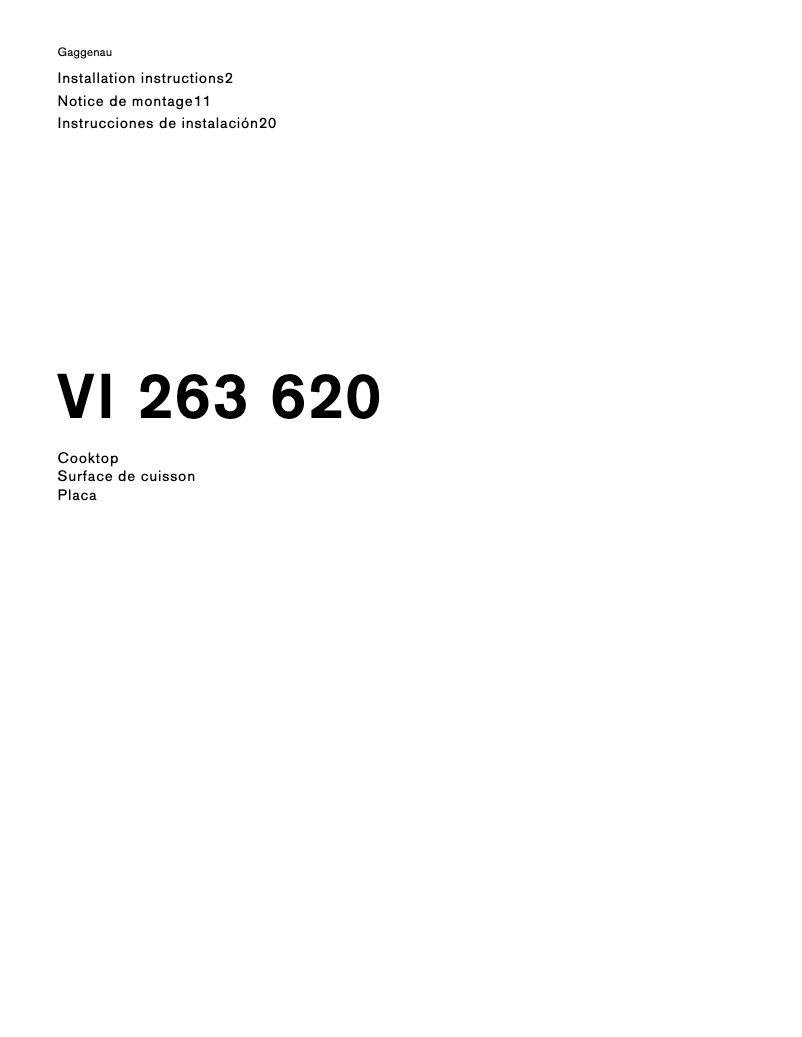 Image de la première page du manuel de l'appareil VI263620