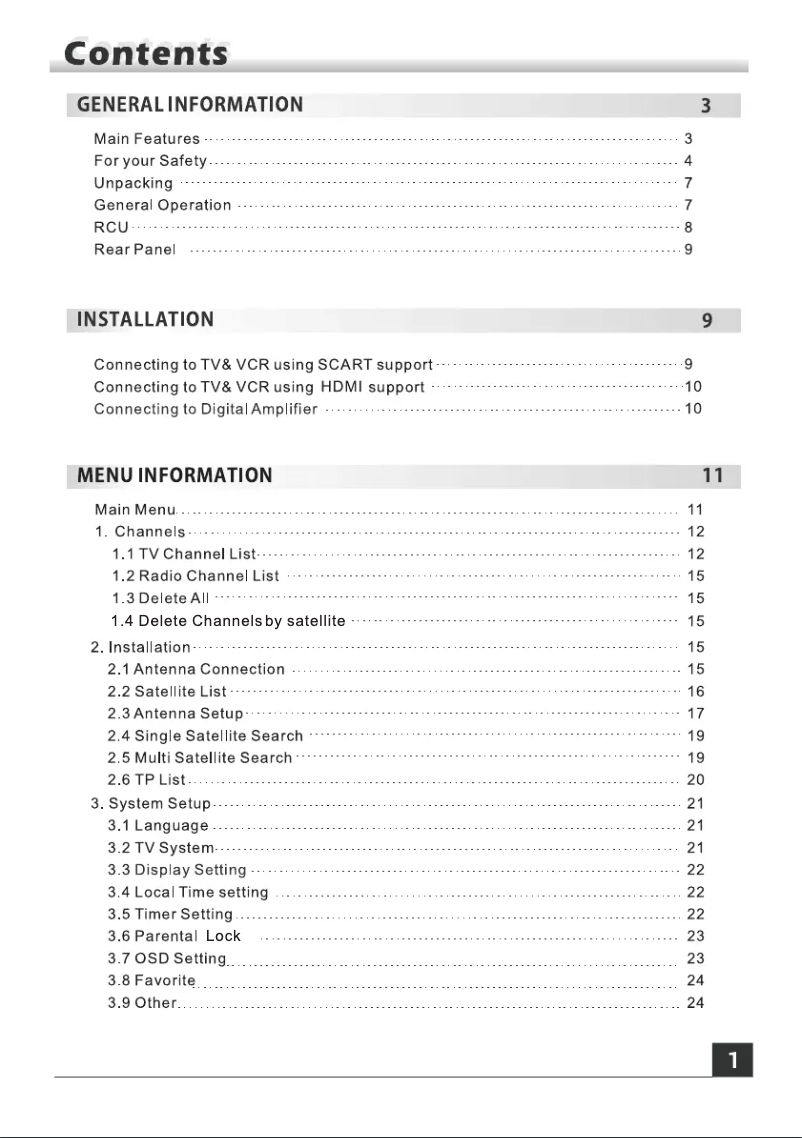 Image de la première page du manuel de l'appareil SKY 4710 FTA HD