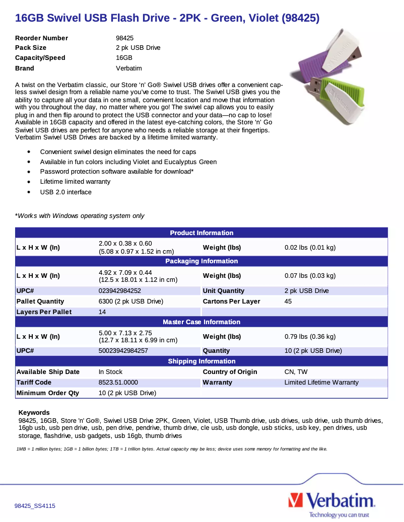 Image de la première page du manuel de l'appareil Store'n'Go