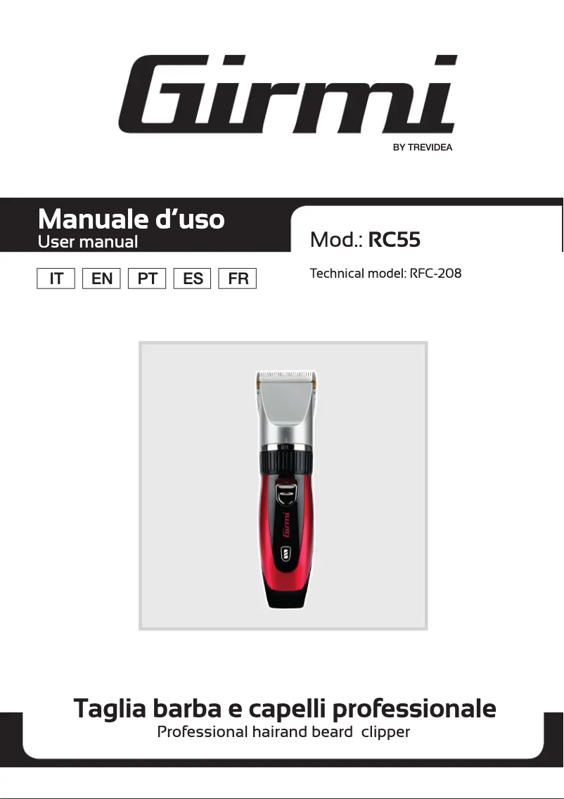 Image de la première page du manuel de l'appareil RC55