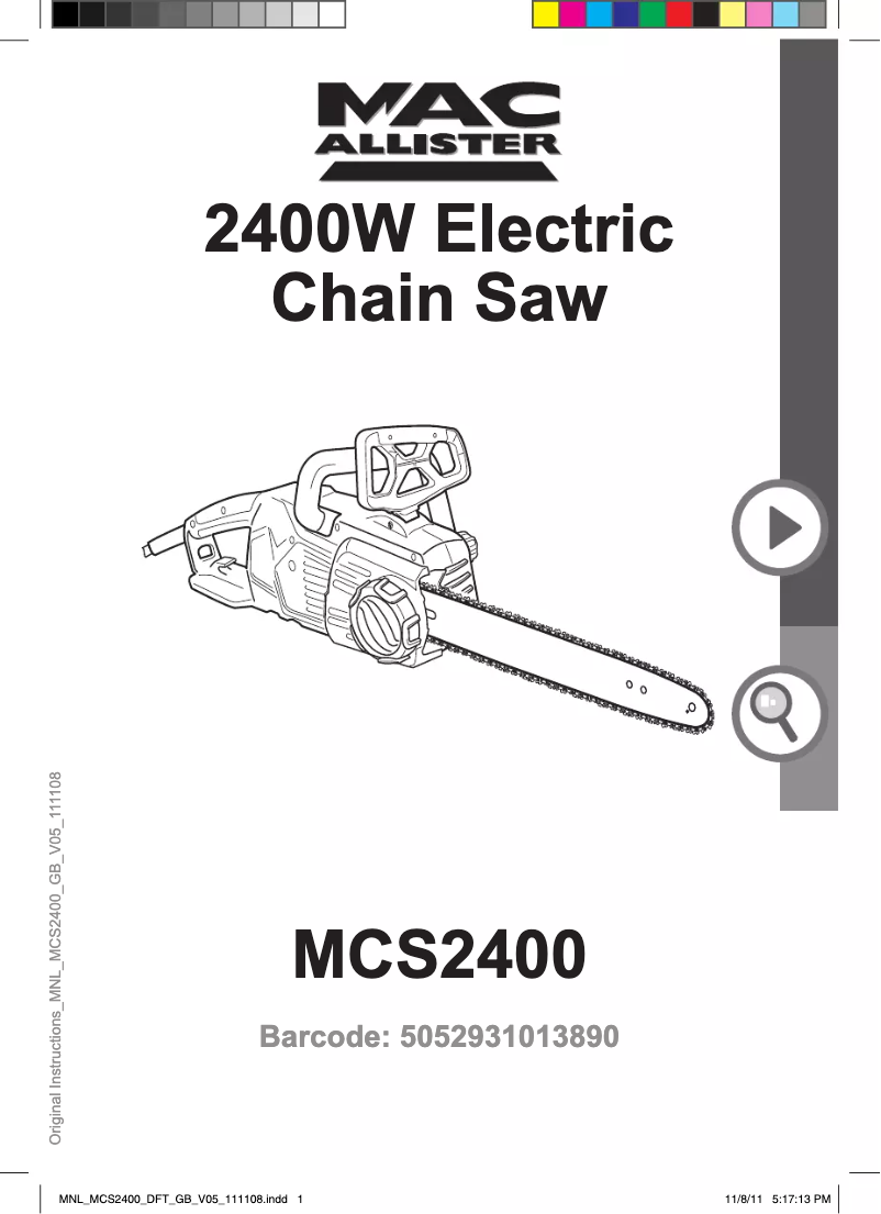 Image de la première page du manuel de l'appareil MCS2400