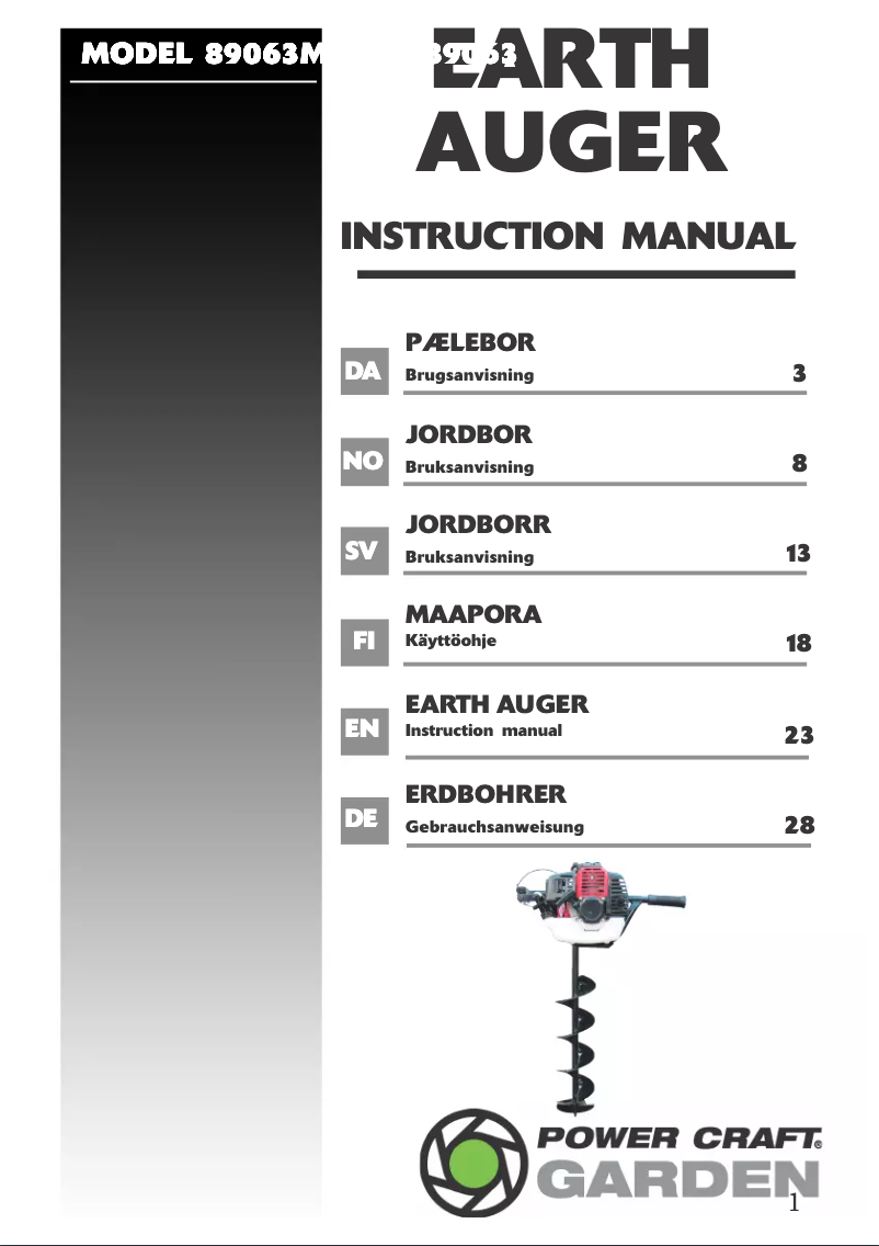 Page 1 de la notice Manuel utilisateur Power Craft 89063