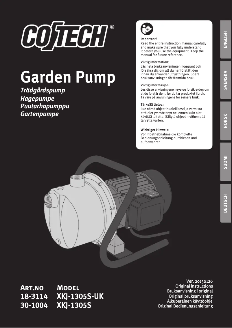 Image de la première page du manuel de l'appareil XKJ-1305S