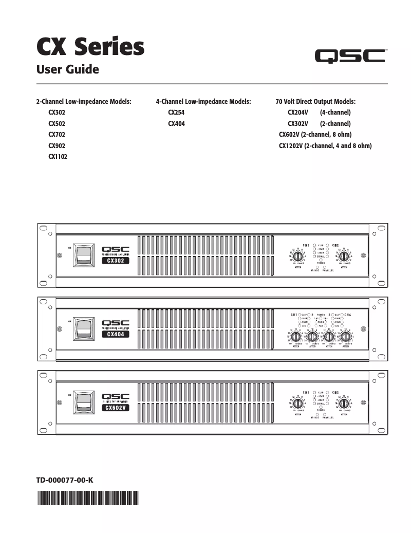 Page 1 de la notice Mode d'emploi QSC CX902