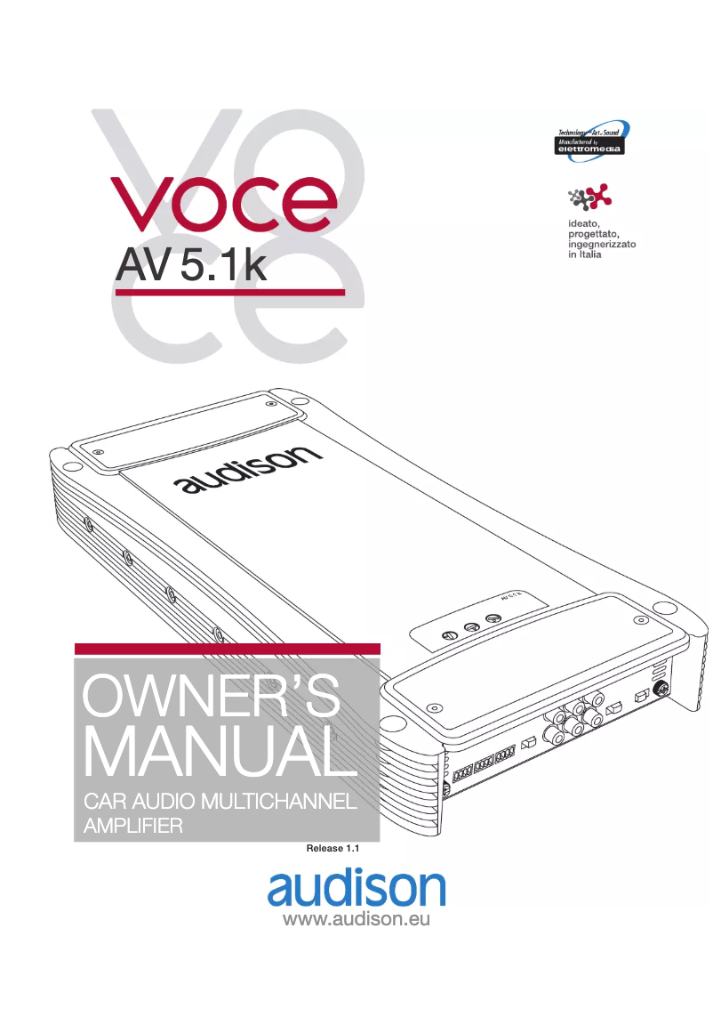 Page n°1 - Manuel utilisateur Audison Voce AV 5.1k