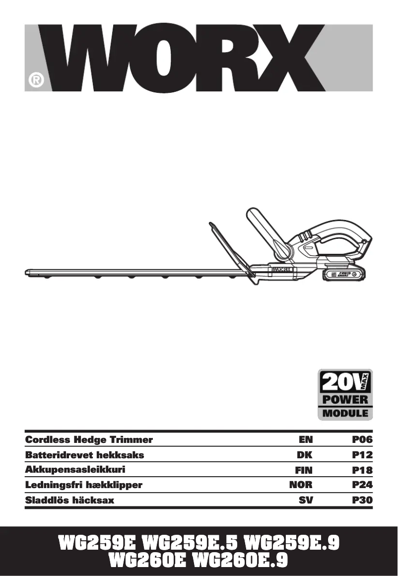 Page 1 de la notice Manuel utilisateur Worx WG260E.9