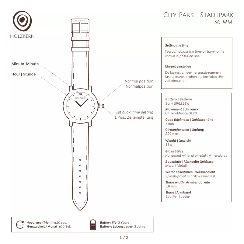 Image de la première page du manuel de l'appareil Ekoparken