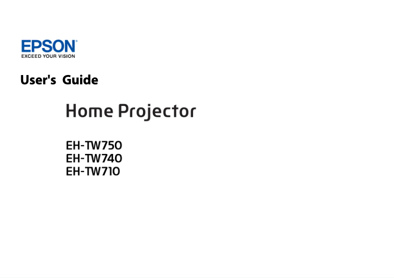 Page 1 de la notice Manuel utilisateur Epson EH-TW750
