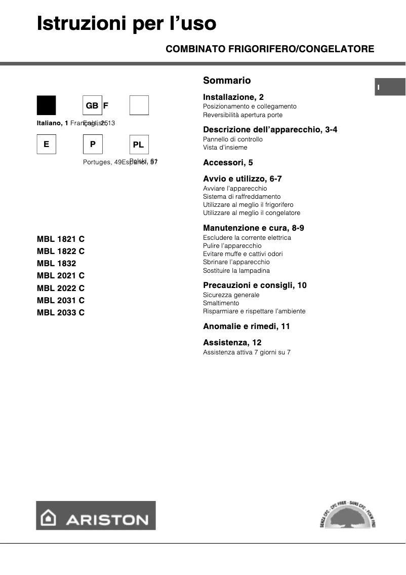 Image de la première page du manuel de l'appareil MBL 2033 C
