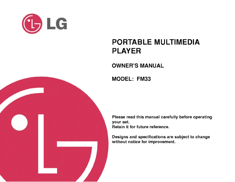 Página 1 del manual Manual de usuario LG MF-FM33S1K
