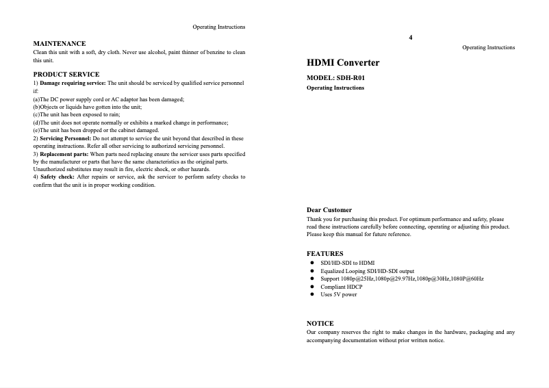 Página 1 del manual Manual de usuario AVUE SDH-R01