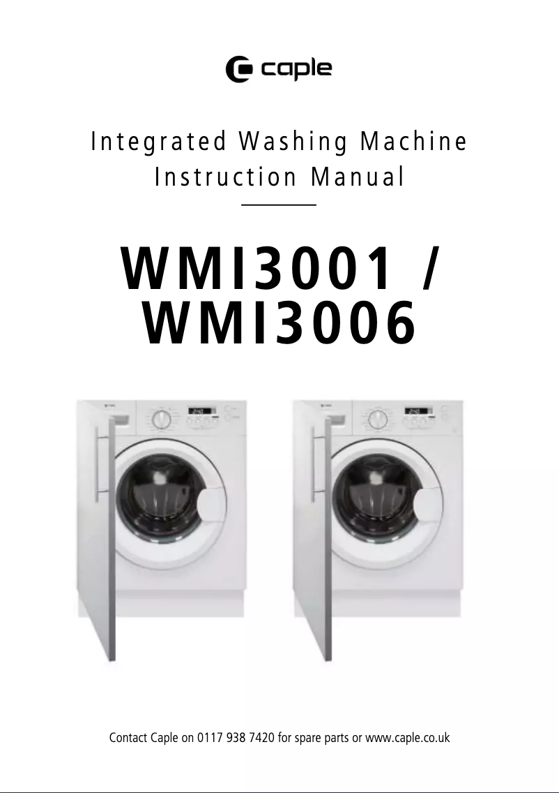 Page n°1 - Manuel utilisateur Caple WMI3006
