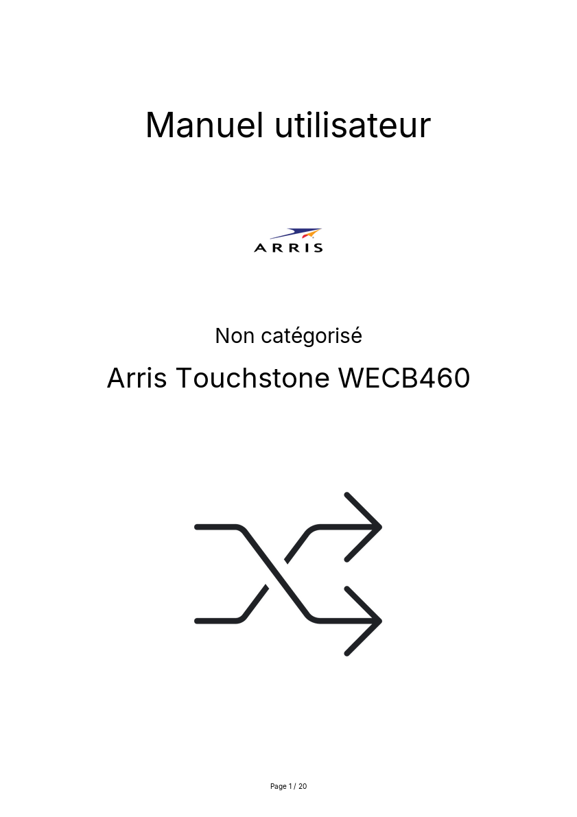 Image de la première page du manuel de l'appareil Touchstone WECB460