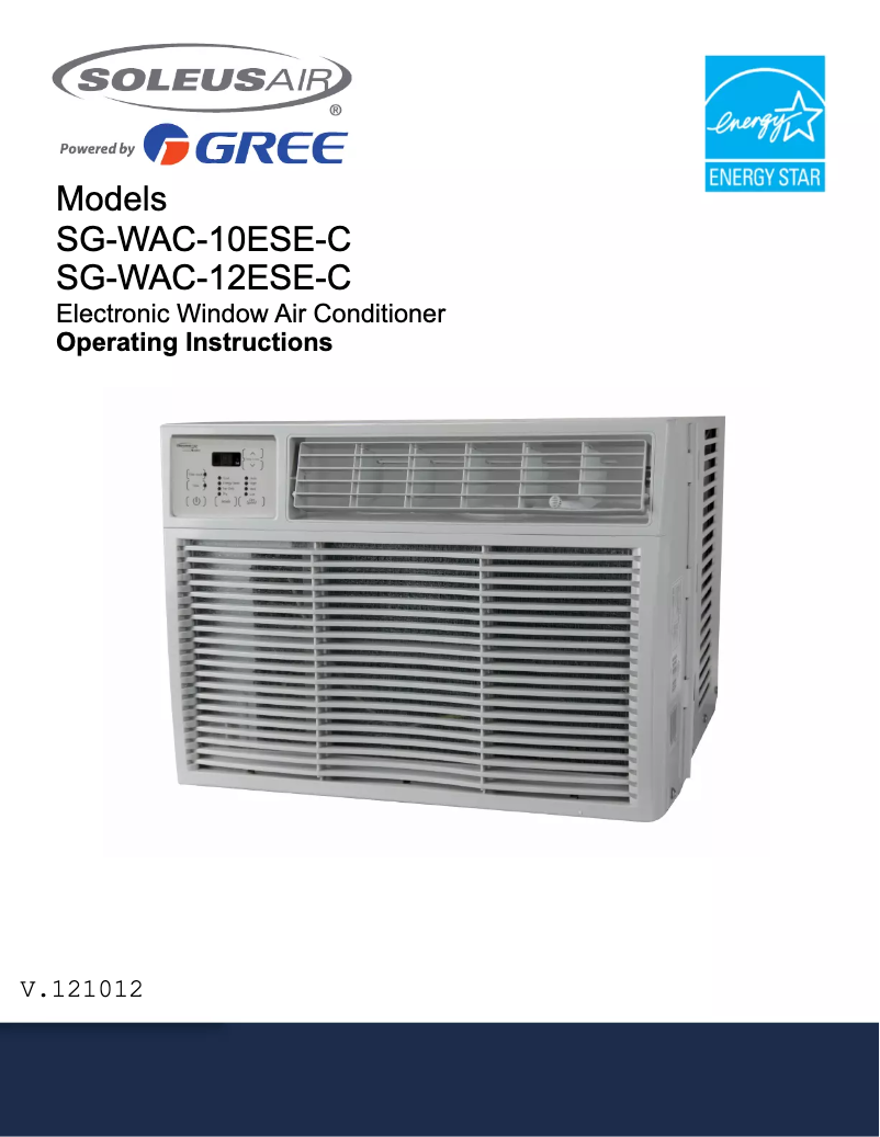 Page n°1 - Manuel utilisateur SoleusAir SG-WAC-12ESE-C
