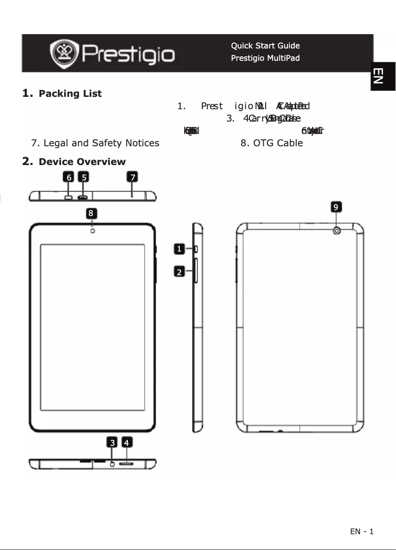 Página 1 del manual Manual de usuario Prestigio MultiPad 2 Prime DUO 8.0