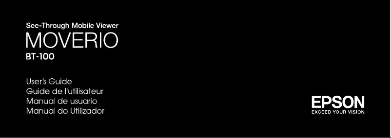 Image de la première page du manuel de l'appareil Moverio BT-200