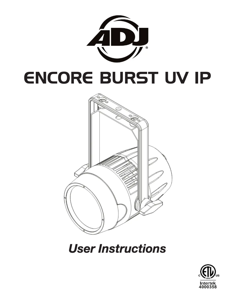 Página 1 del manual Manual de usuario American DJ Encore Burst UV IP