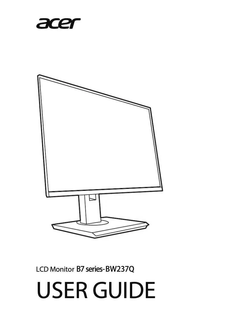 Page 1 de la notice Guide de démarrage rapide Acer BW237Q