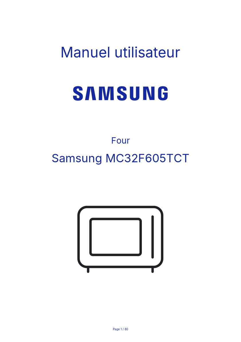 Page n°1 - Manuel utilisateur Samsung MC32F605TCT