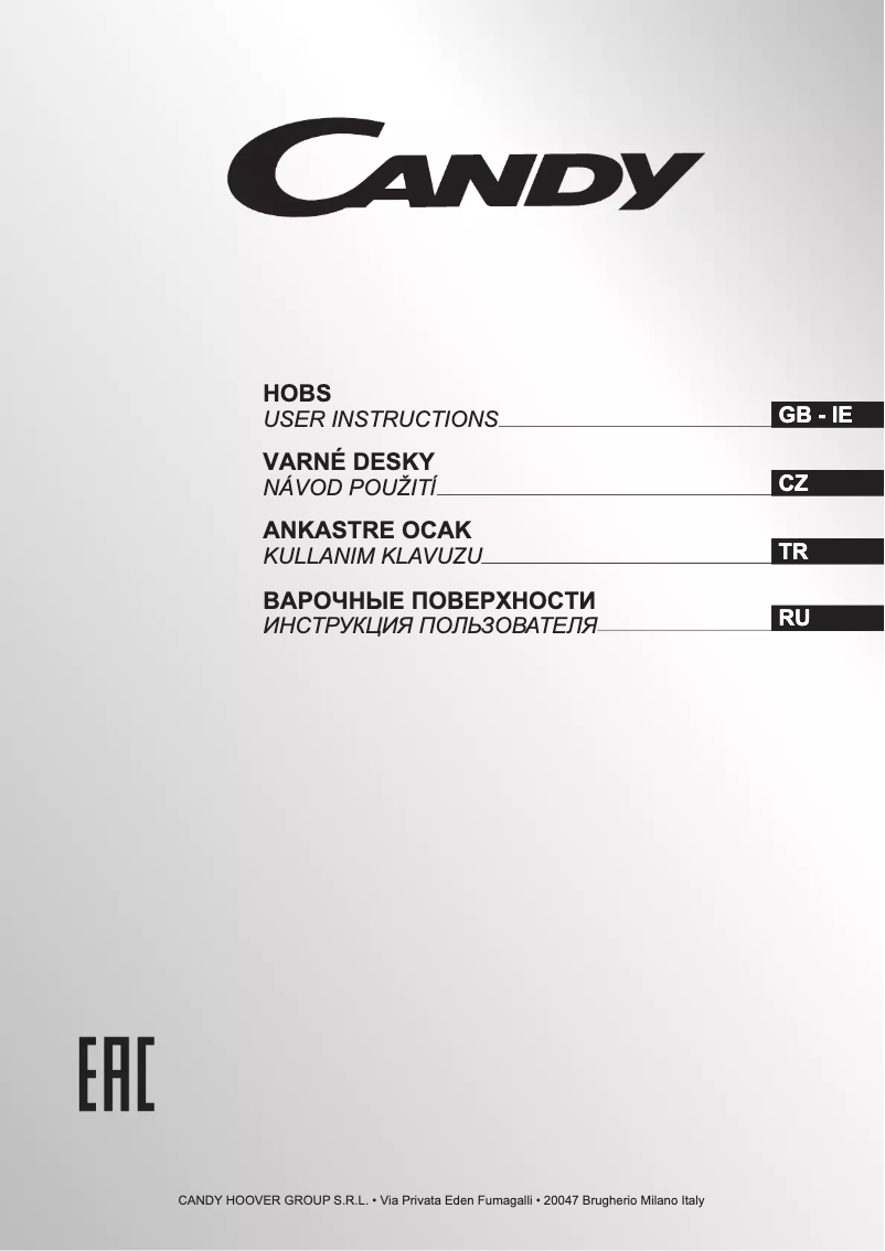 Page n°1 - Manuel utilisateur Candy PV750SN LY