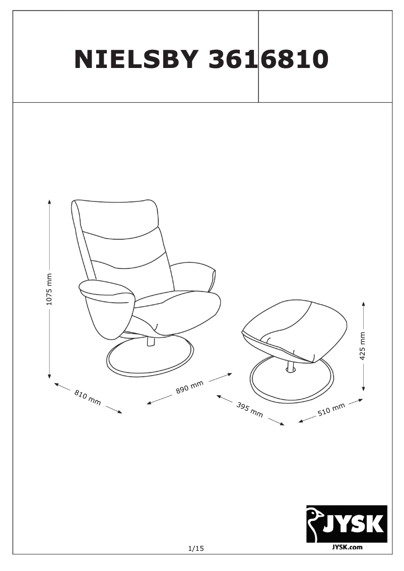 Page 1 de la notice Manuel utilisateur JYSK Nielsby