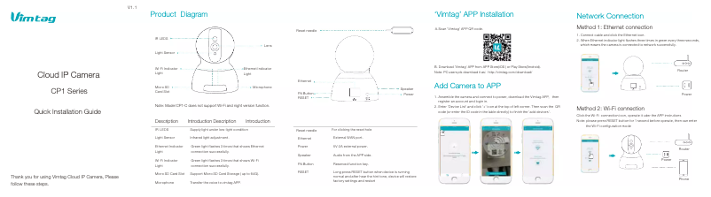 Page n°1 - Manuel utilisateur Vimtag CP1