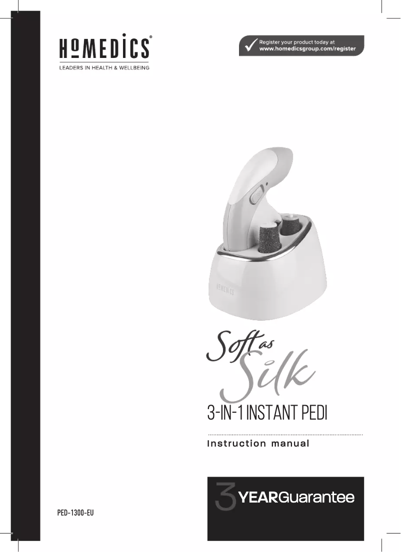 Page 1 de la notice Manuel utilisateur Homedics PED-1300-EU