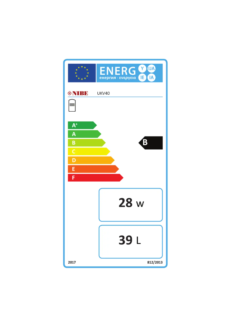 Página 1 del manual Etiqueta energética Nibe UKV 500