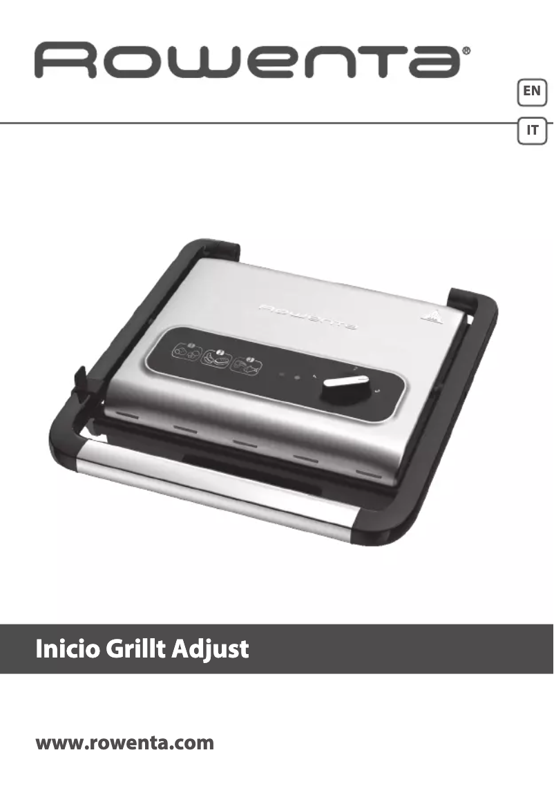 Image de la première page du manuel de l'appareil Inicio Grill Adjust GR242