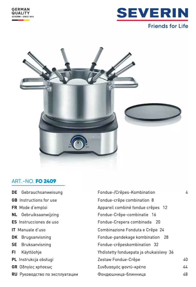 Page n°1 - Manuel utilisateur Severin FO 2409