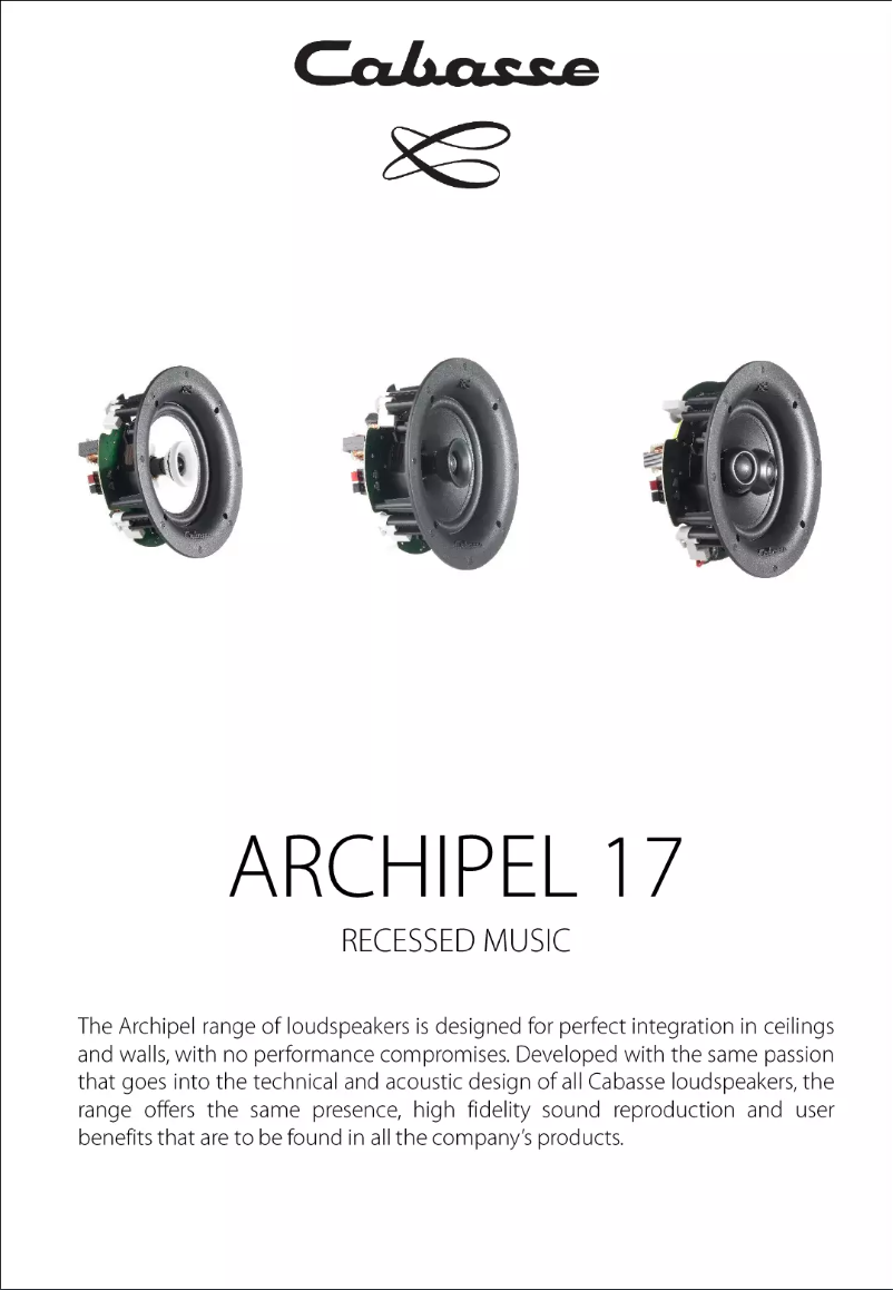 Page 1 of the manual Technical Sheet Cabasse Archipel 17 ICP