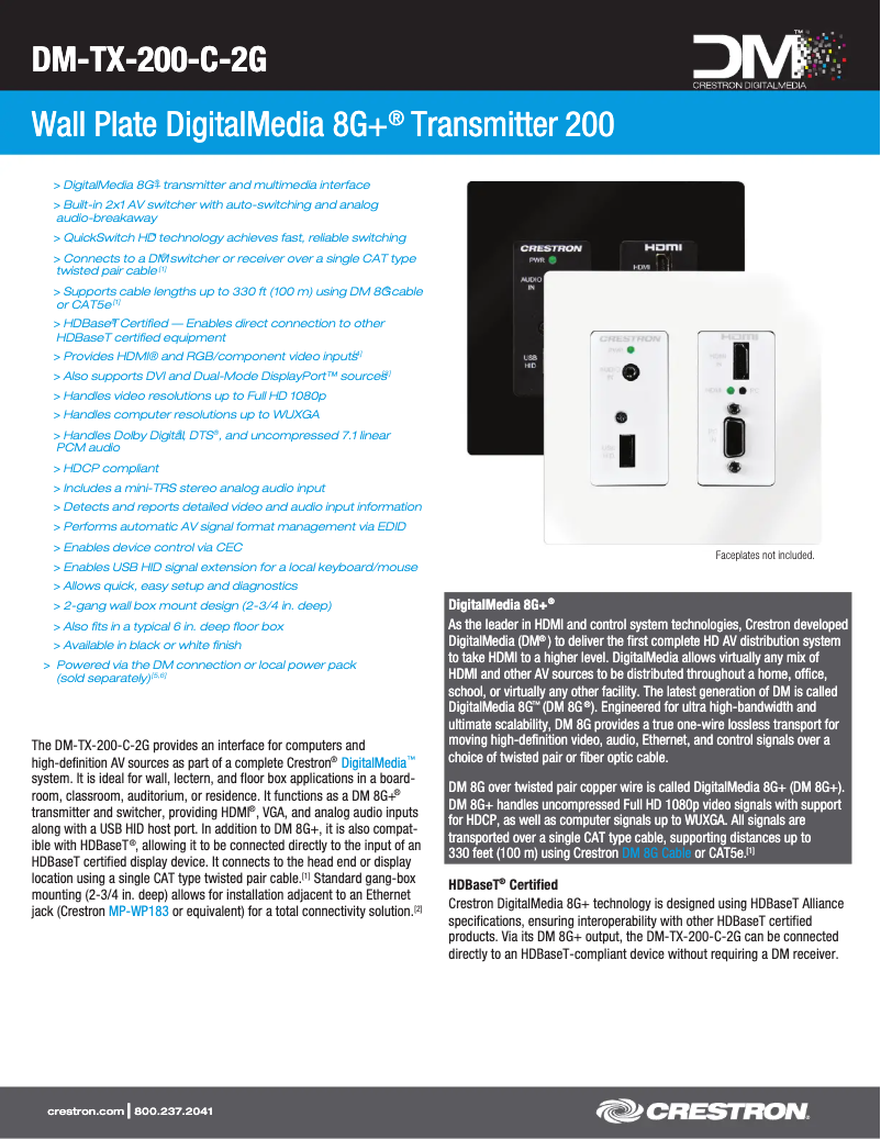 Image de la première page du manuel de l'appareil DM-TX-200-C-2G-B-T