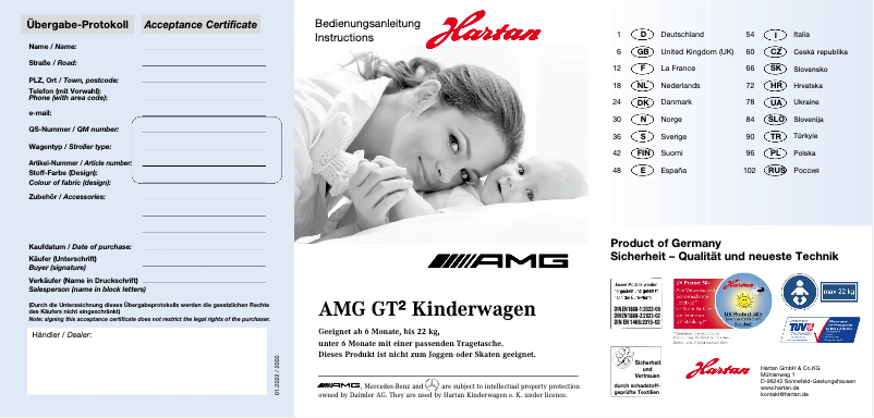 Image de la première page du manuel de l'appareil AMG GT