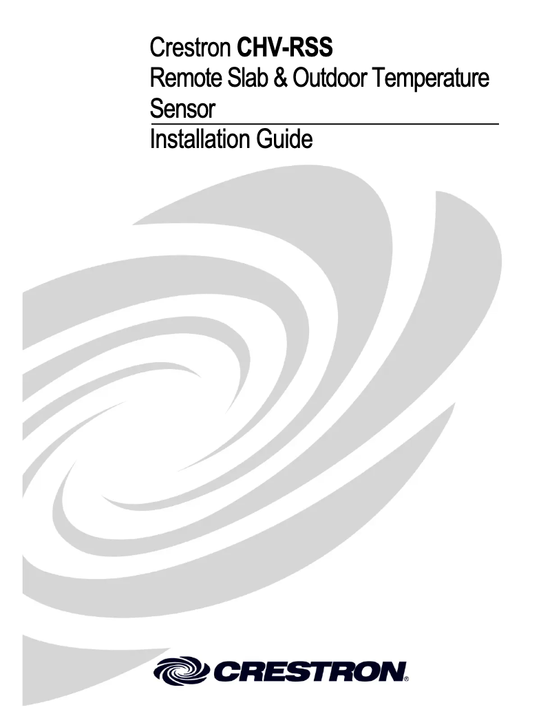 Page n°1 - Mode d'emploi Crestron CHV-RSS